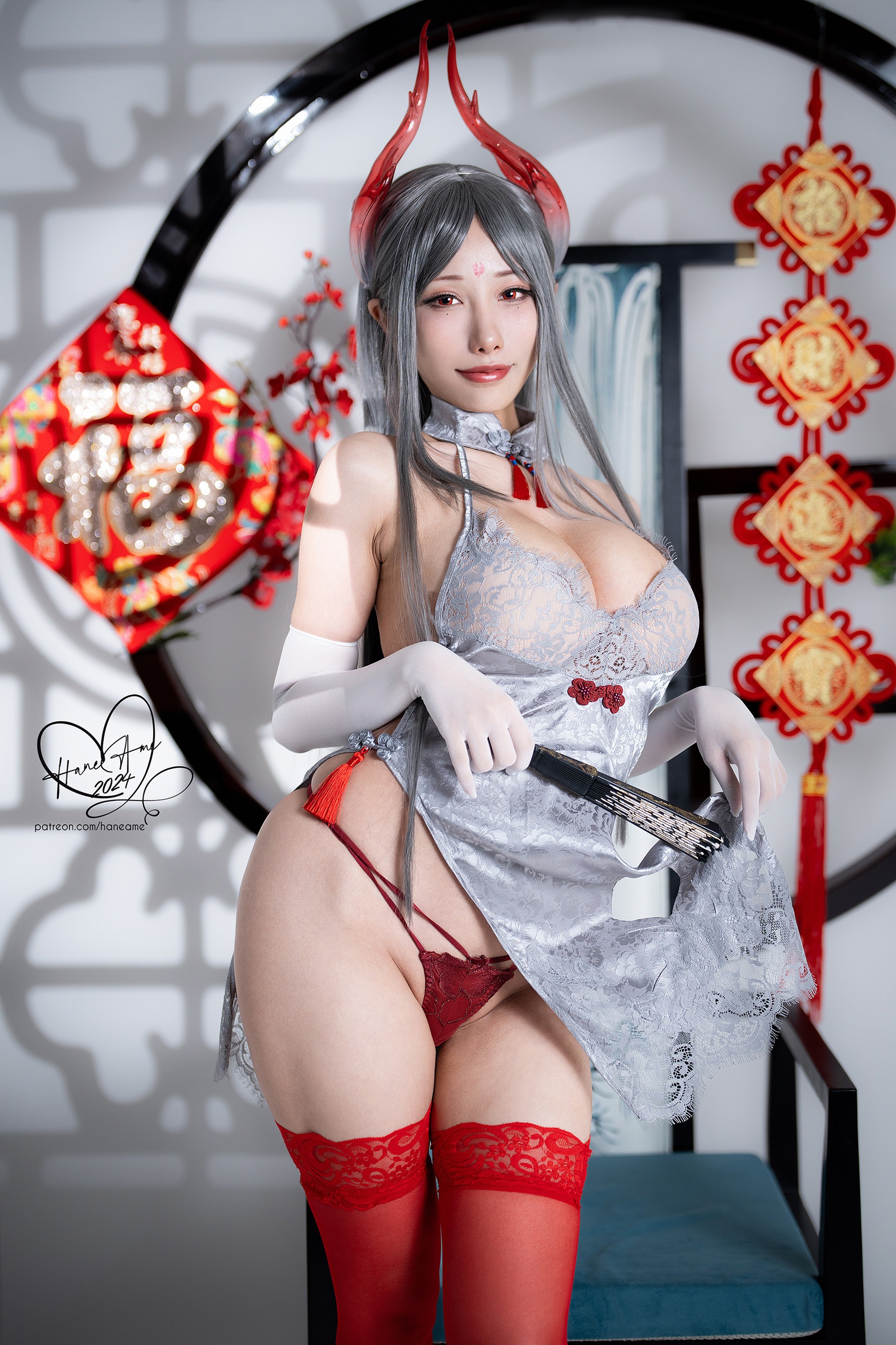 图片[1]-雨波HaneAme – NO.355 24年02月Original Dragon Qipao 銀寅龍姬[29P]-XikXak